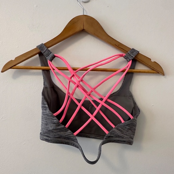 Lululemon Free to Be Sports Bra in Gray Space Dye and Hot Pink | Size 4 - Picture 4 of 6
